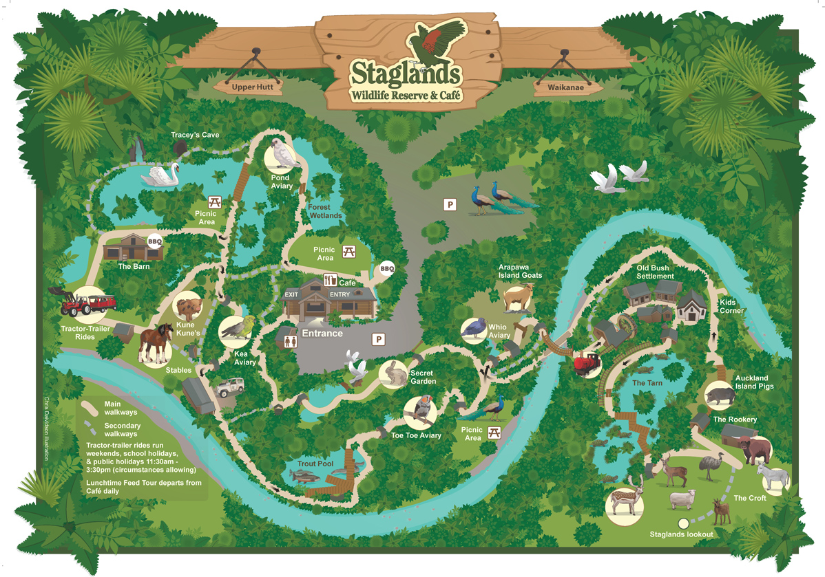 Staglands Map Wellington Attractions Wildlife Park & Reserve